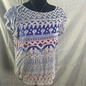 🖤Embrace Elegance with a Burnout Velvet Silk Blouse Size Small